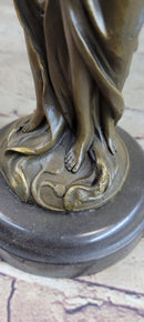 Art Deco Twin Sister Candle Holder Bronze Sculpture by Kassin