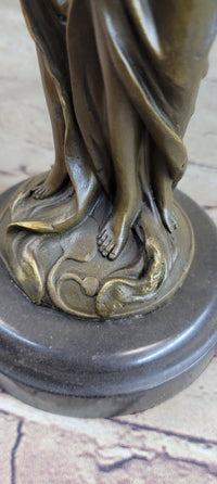 Art Deco Twin Sister Candle Holder Bronze Sculpture by Kassin