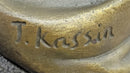 Art Nouveau Candle Holder Female Figure Bronze by Kassin