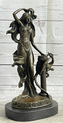 Art Nouveau Dragon Candle Holder Bronze Sculpture