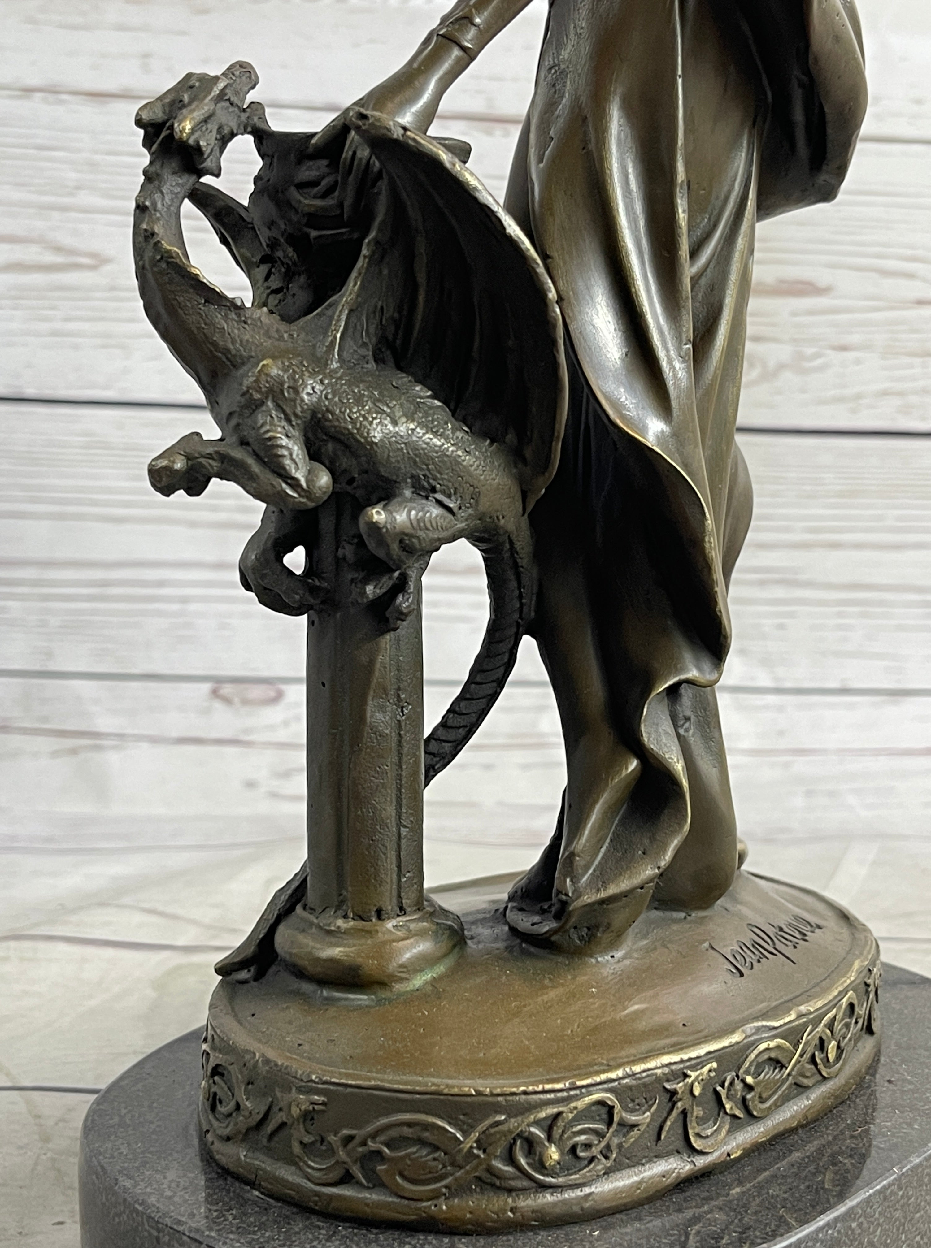 Art Nouveau Dragon Candle Holder Bronze Sculpture