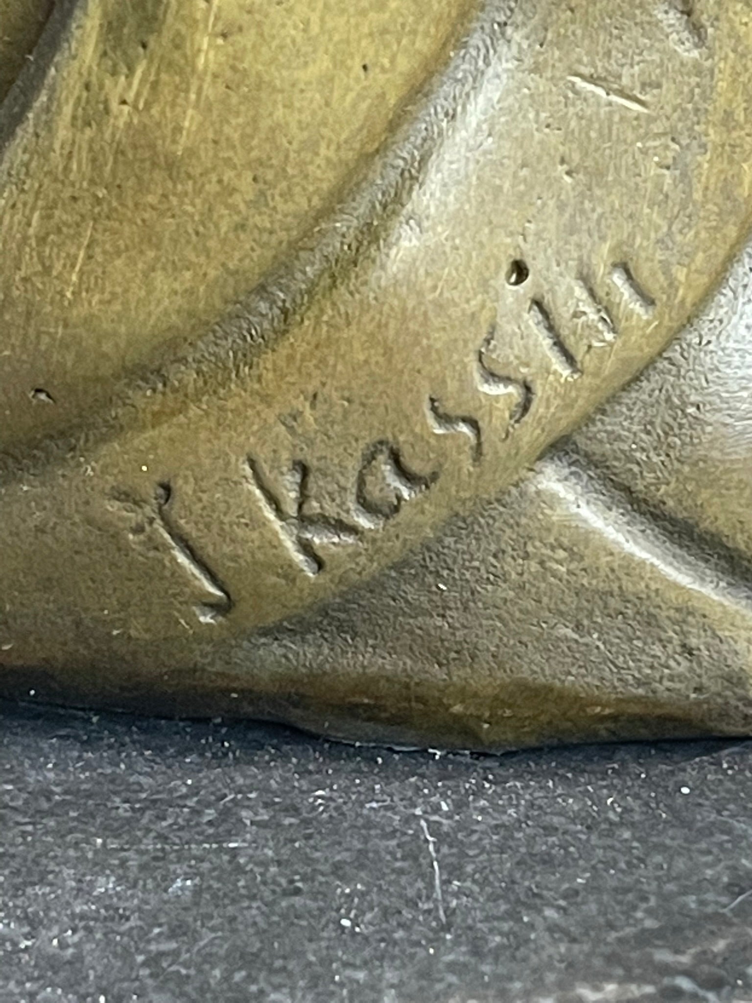 Art Nouveau Female Figure Bronze Candle Holder by Kassin