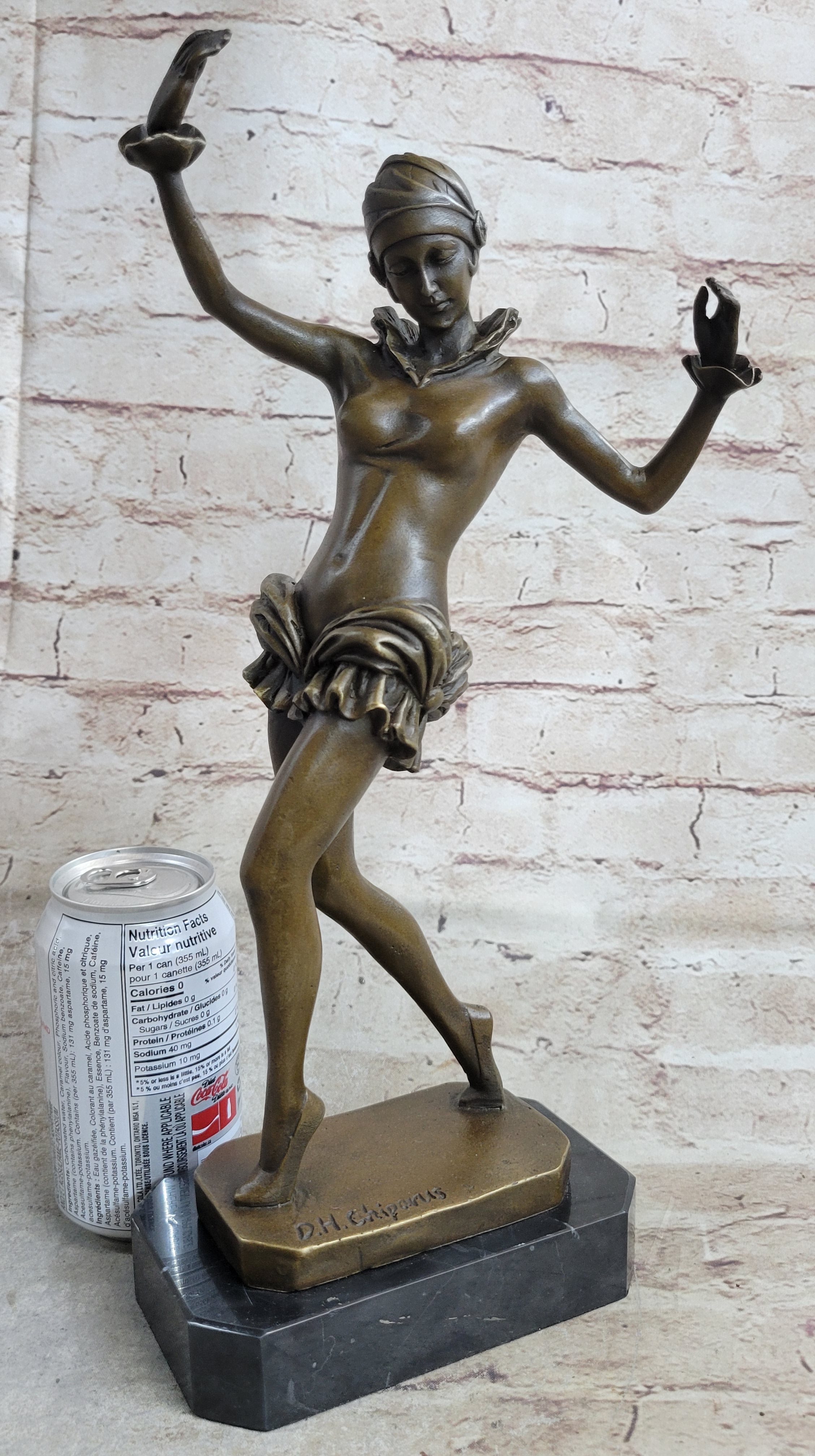 by Lost Wax Semi Nude Chiparus Dancer Bronze Sculpture