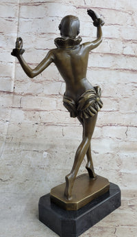 by Lost Wax Semi Nude Chiparus Dancer Bronze Sculpture