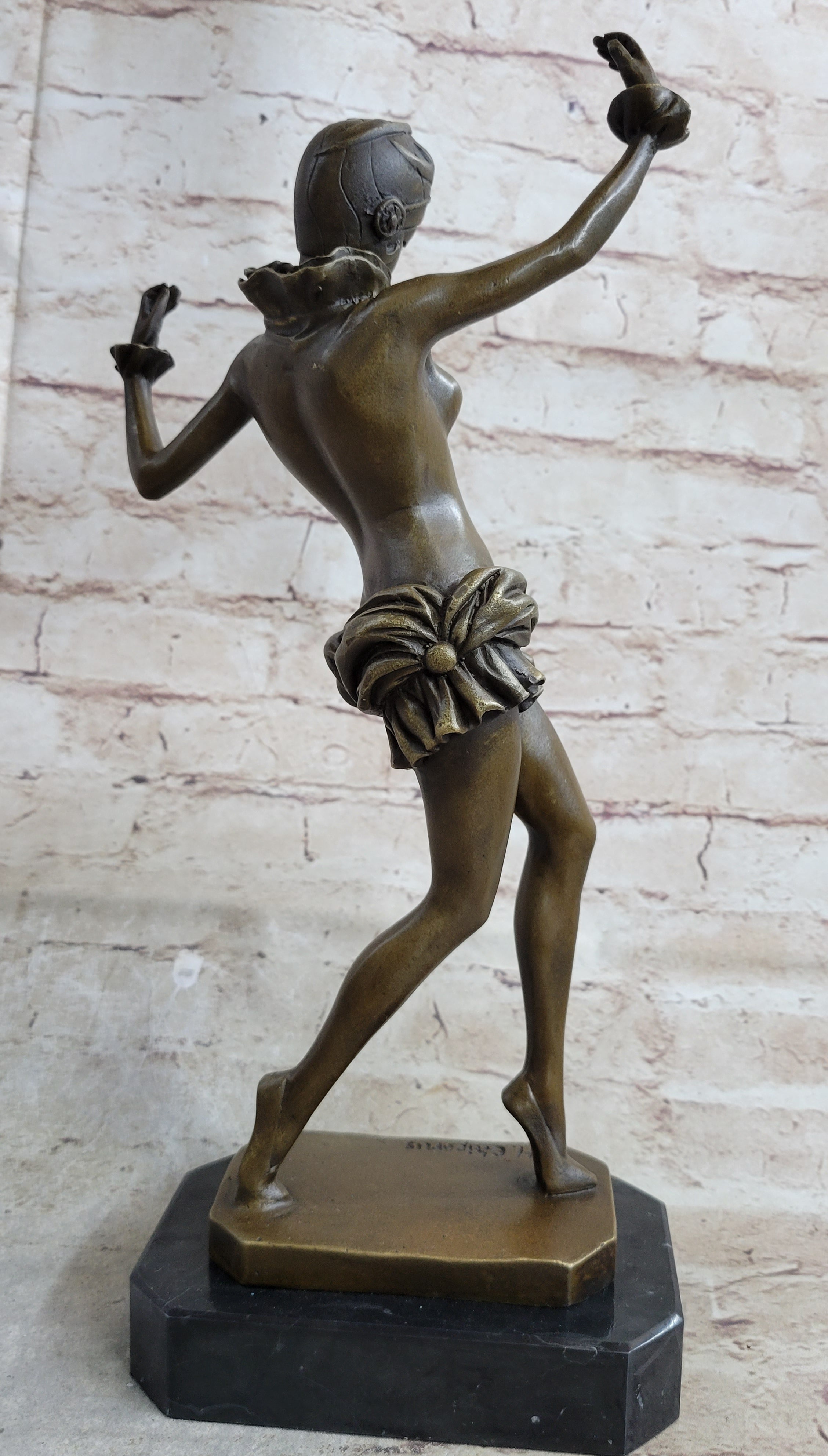 by Lost Wax Semi Nude Chiparus Dancer Bronze Sculpture