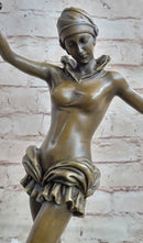 by Lost Wax Semi Nude Chiparus Dancer Bronze Sculpture