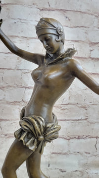 by Lost Wax Semi Nude Chiparus Dancer Bronze Sculpture