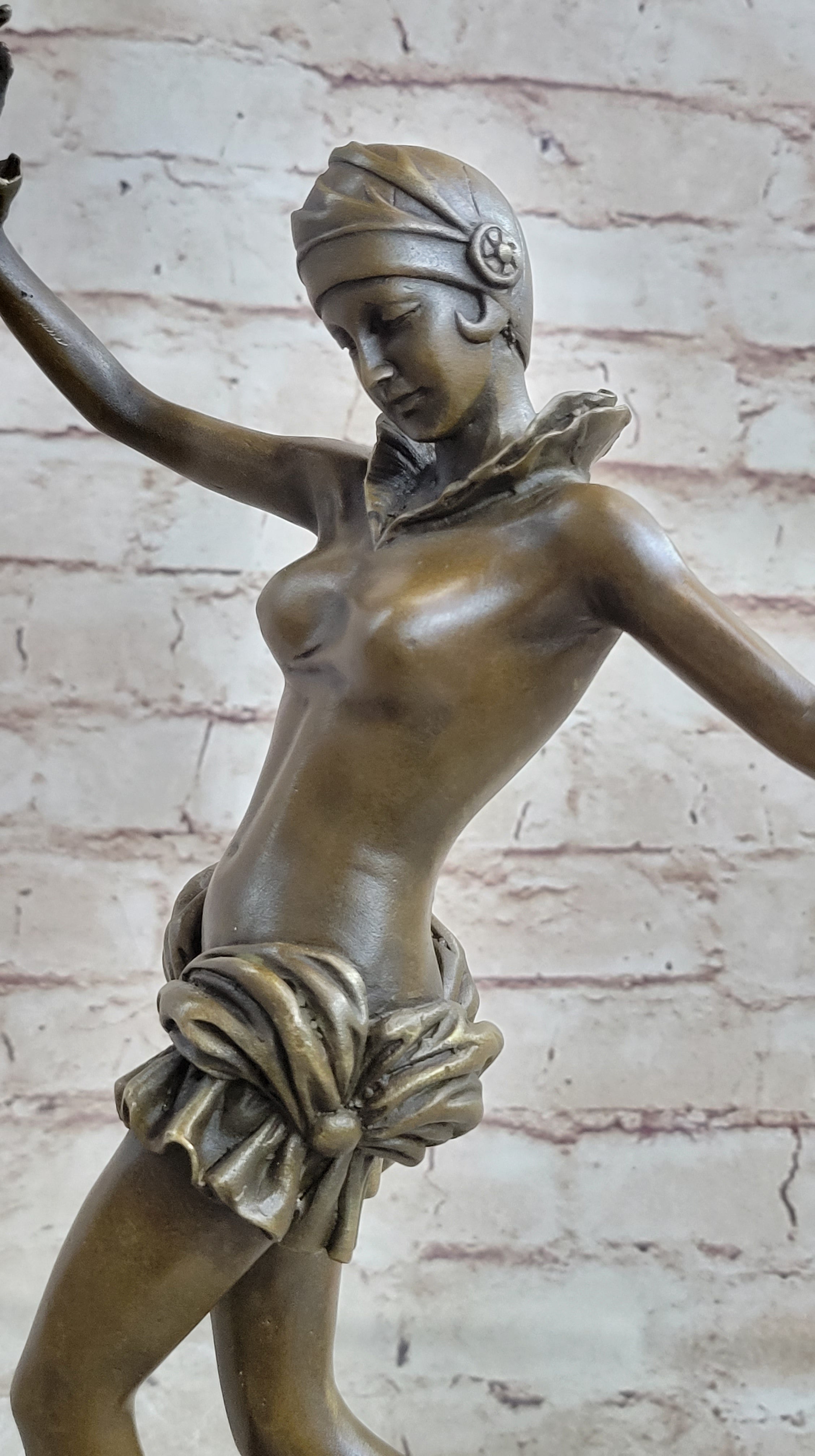 by Lost Wax Semi Nude Chiparus Dancer Bronze Sculpture