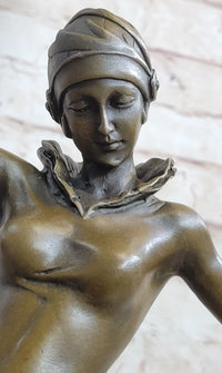 by Lost Wax Semi Nude Chiparus Dancer Bronze Sculpture