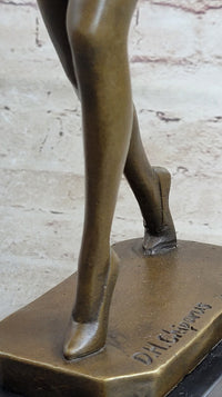 by Lost Wax Semi Nude Chiparus Dancer Bronze Sculpture