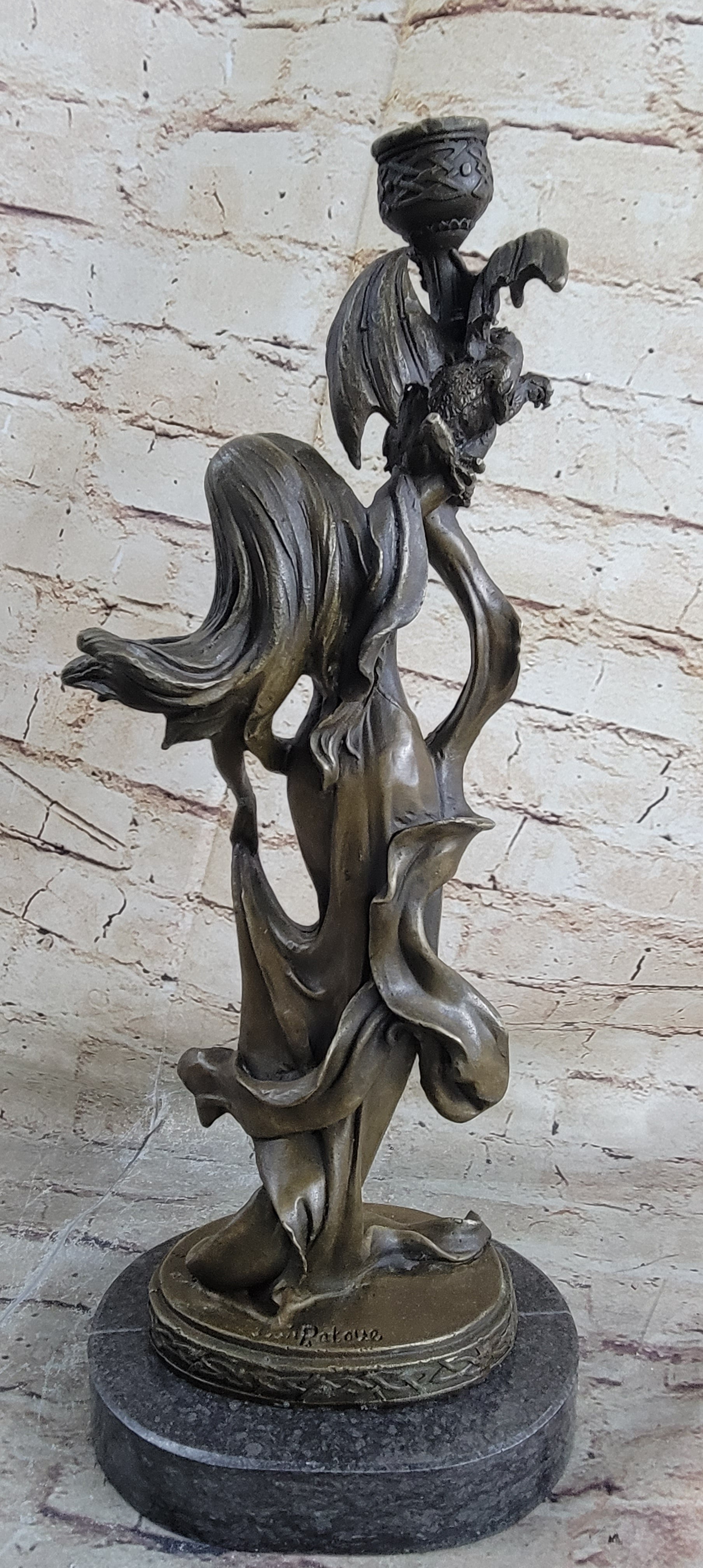 Dragon Lady Bronze Sculpture - Fantasy Mythological Art