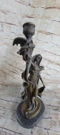 Dragon Lady Bronze Sculpture - Fantasy Mythological Art