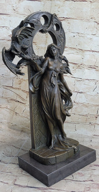 Celtic Dragon Lady Bronze Sculpture - Fantasy Art