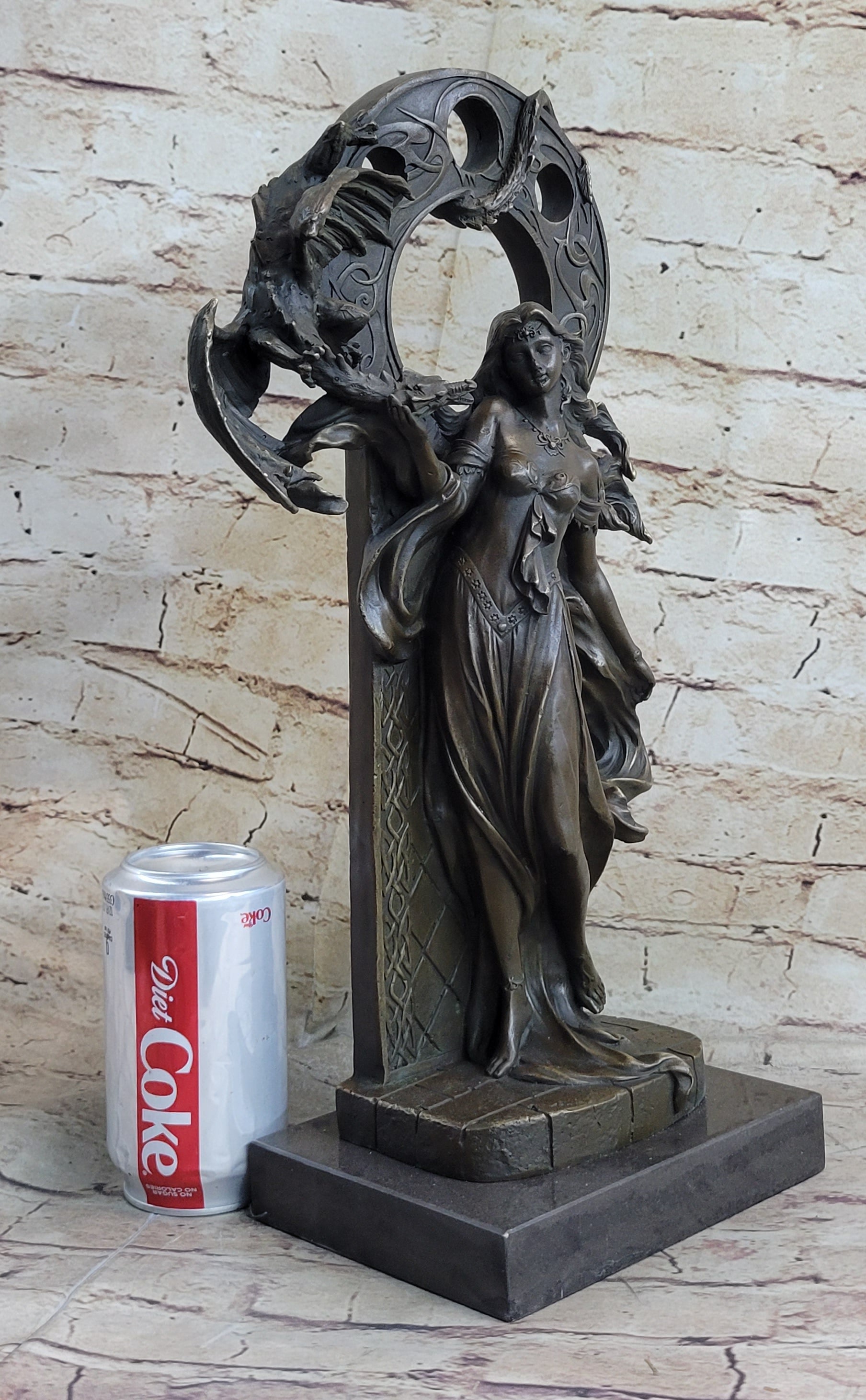 Celtic Dragon Lady Bronze Sculpture - Fantasy Art