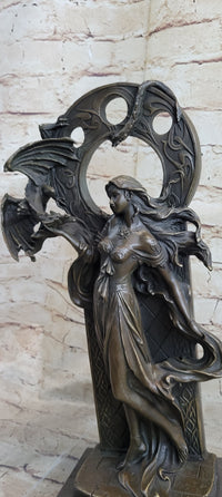 Celtic Dragon Lady Bronze Sculpture - Fantasy Art