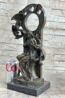 Dragon Girl Playing Violin - Bronze Sculpture Fantasy Art