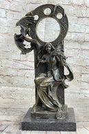 Dragon Girl Playing Violin - Bronze Sculpture Fantasy Art