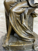 Dragon Girl Playing Violin - Bronze Sculpture Fantasy Art