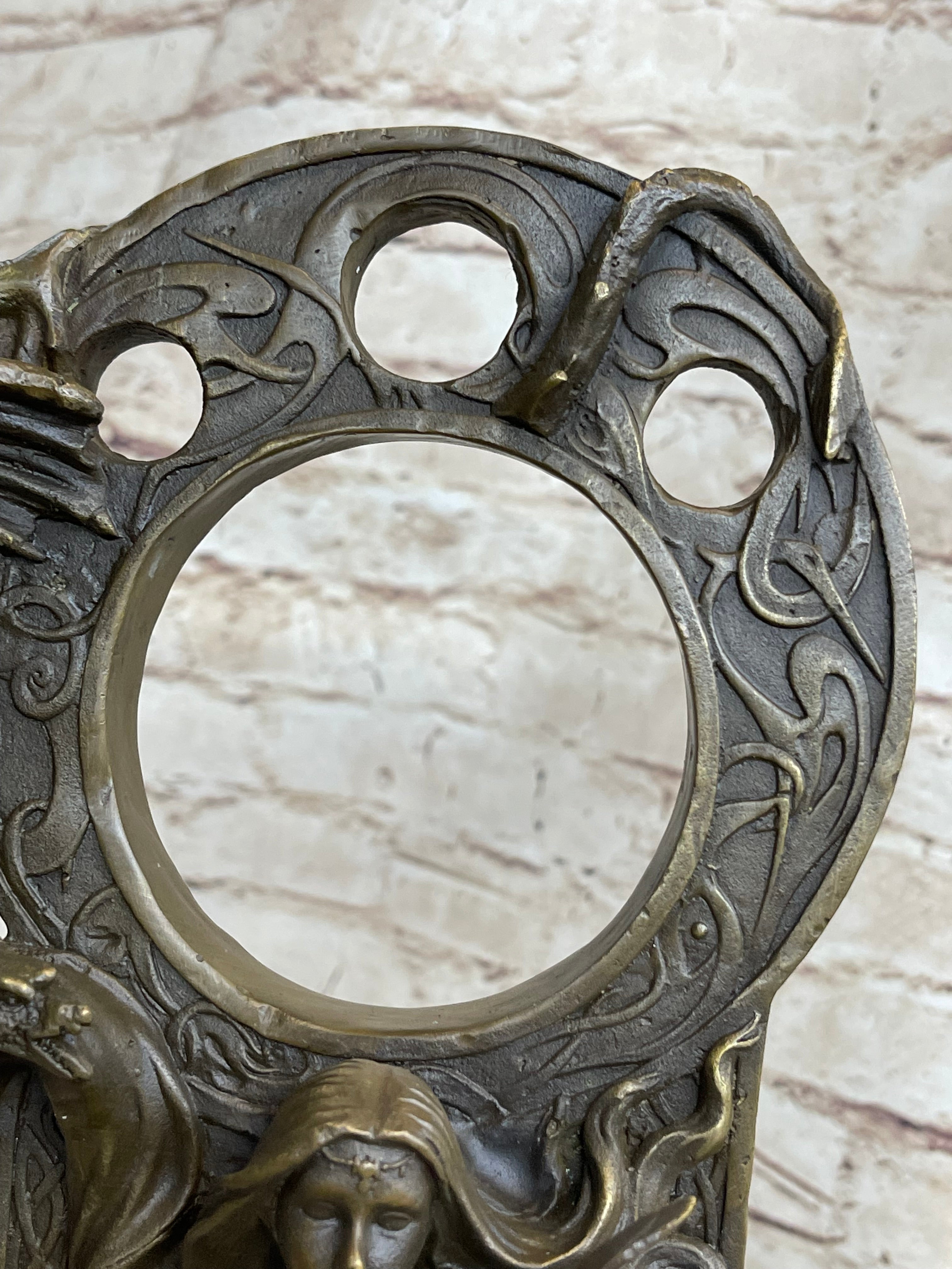 Dragon Girl Playing Violin - Bronze Sculpture Fantasy Art