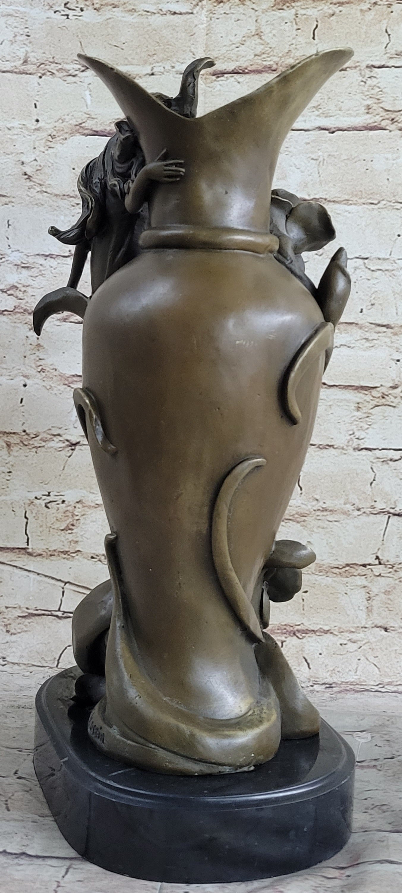 Signed Hot Cast Kassin Semi Nude Nymph Floating Bronze Sculpture