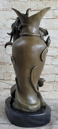Signed Hot Cast Kassin Semi Nude Nymph Floating Bronze Sculpture