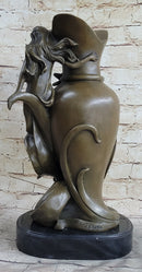 Signed Hot Cast Kassin Semi Nude Nymph Floating Bronze Sculpture