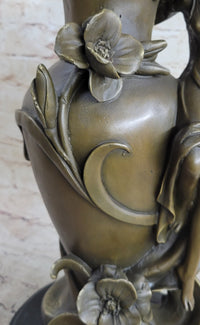 Signed Hot Cast Kassin Semi Nude Nymph Floating Bronze Sculpture