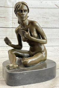 Bronze Art Deco Style Figural Nude Woman Dancer Sculpture Deal
