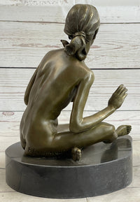 Bronze Art Deco Style Figural Nude Woman Dancer Sculpture Deal
