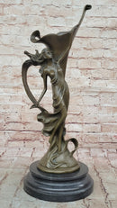 Art Nouveau Nude Sexy Nymph Vase Bronze Sculpture Sale