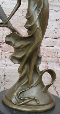 Art Nouveau Nude Sexy Nymph Vase Bronze Sculpture Sale