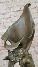 Art Nouveau Nude Sexy Nymph Vase Bronze Sculpture Sale