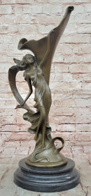 Art Nouveau Nude Sexy Nymph Vase Bronze Sculpture Sale