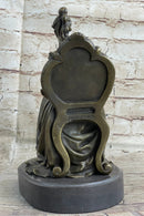 Art Deco Nouveau Mother and Baby Bronze Artwork by Jean Patoue