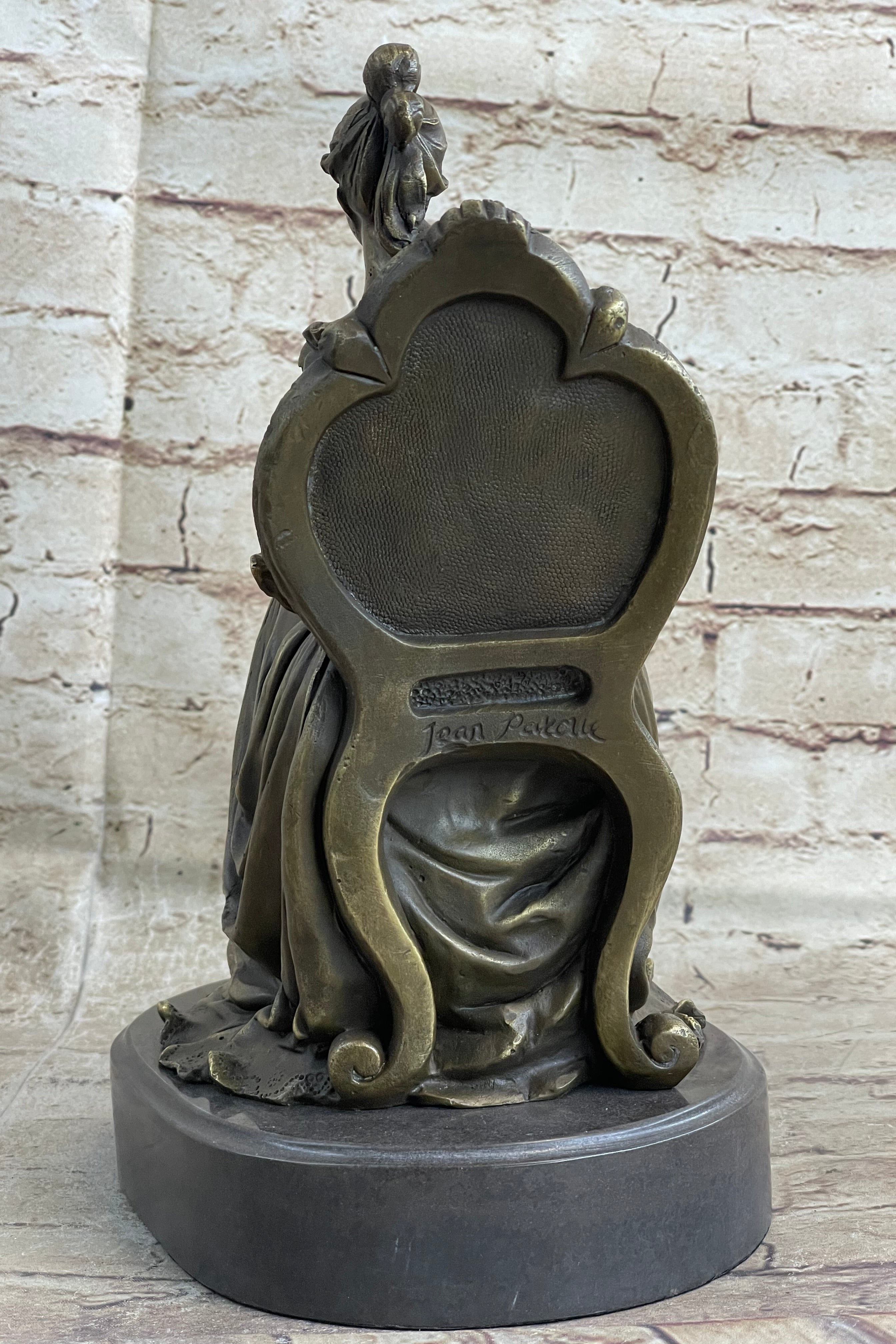 Art Deco Nouveau Mother and Baby Bronze Artwork by Jean Patoue