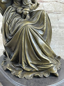 Art Deco Nouveau Mother and Baby Bronze Artwork by Jean Patoue