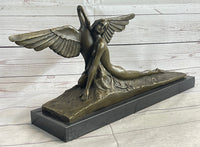 GENNARELLI LEDA AND SWAN MYTHOLOGY NUDE BRONZE SCULPTURE STATUE MYTHICAL GREEK