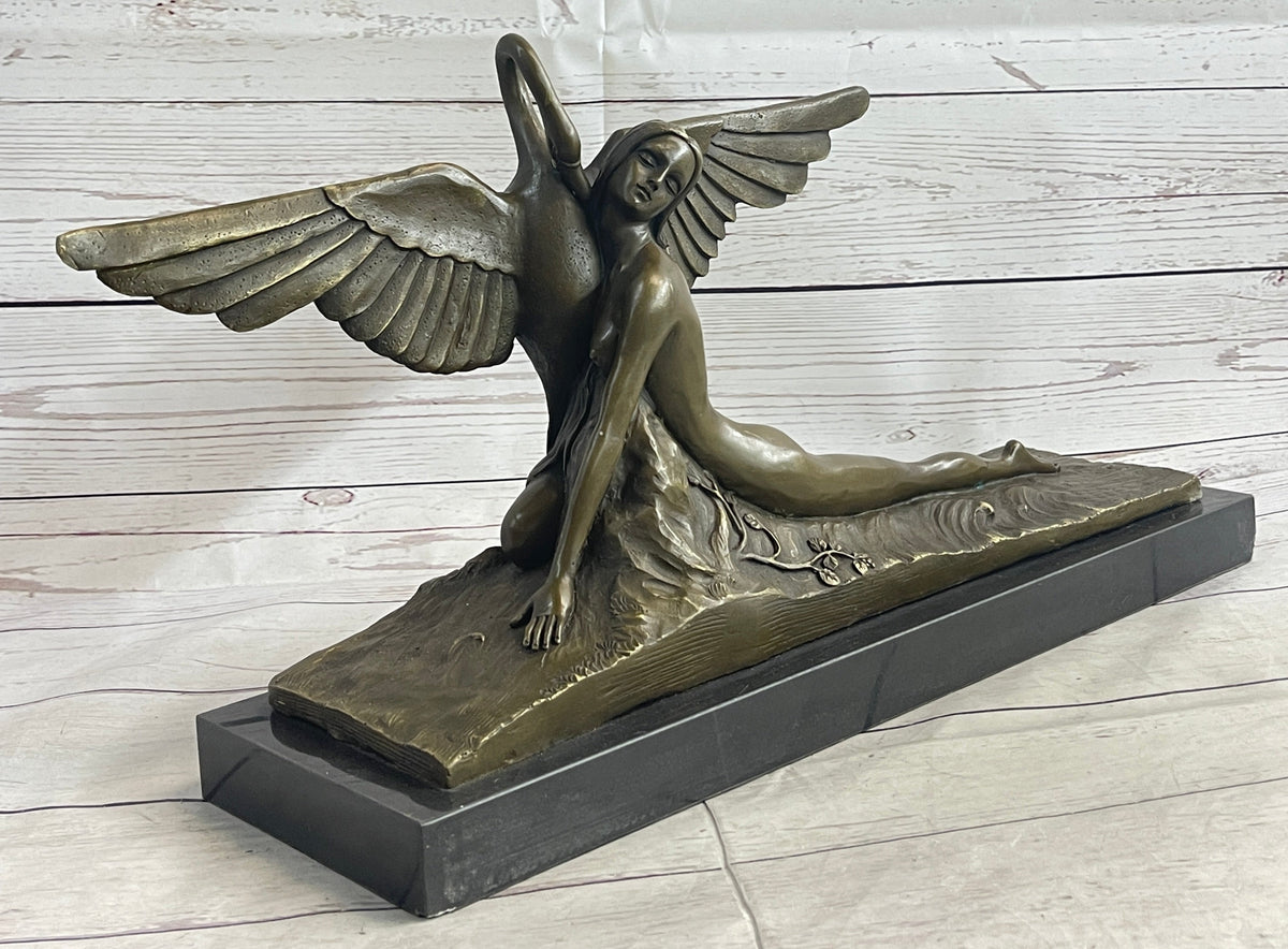 GENNARELLI LEDA AND SWAN MYTHOLOGY NUDE BRONZE SCULPTURE STATUE MYTHICAL GREEK