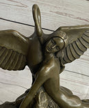 GENNARELLI LEDA AND SWAN MYTHOLOGY NUDE BRONZE SCULPTURE STATUE MYTHICAL GREEK