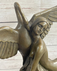 GENNARELLI LEDA AND SWAN MYTHOLOGY NUDE BRONZE SCULPTURE STATUE MYTHICAL GREEK