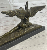 GENNARELLI LEDA AND SWAN MYTHOLOGY NUDE BRONZE SCULPTURE STATUE MYTHICAL GREEK