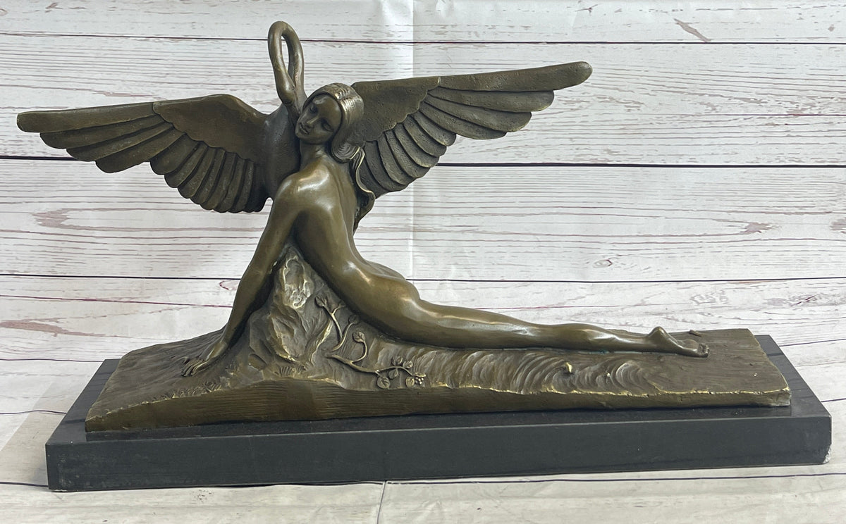 GENNARELLI LEDA AND SWAN MYTHOLOGY NUDE BRONZE SCULPTURE STATUE MYTHICAL GREEK