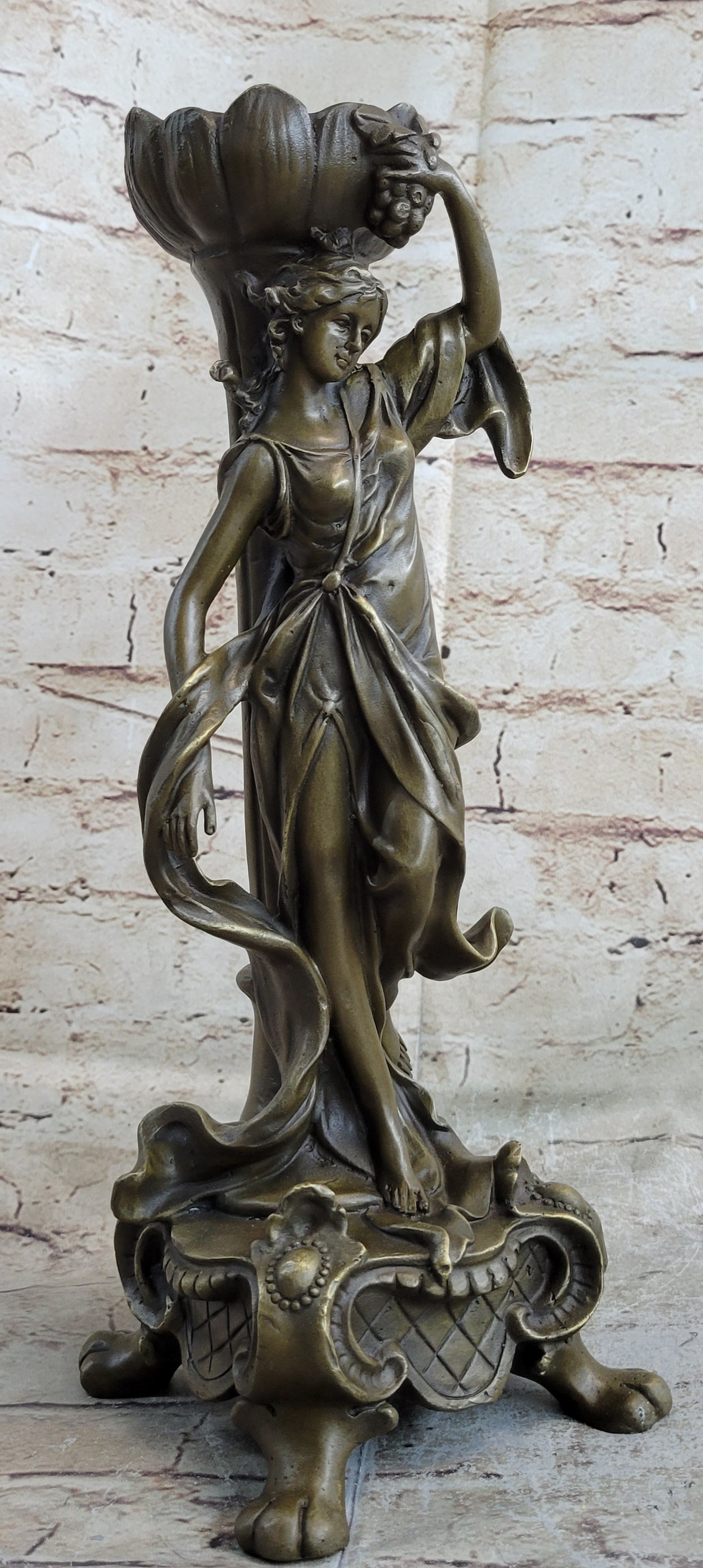 VICTORIAN MYTHOLOGY SEXY WOMAN SOLID BRONZE CANDLESTICK CANDLE HOLDER SALE