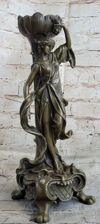 VICTORIAN MYTHOLOGY SEXY WOMAN SOLID BRONZE CANDLESTICK CANDLE HOLDER SALE