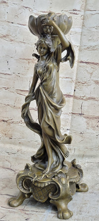 VICTORIAN MYTHOLOGY SEXY WOMAN SOLID BRONZE CANDLESTICK CANDLE HOLDER SALE