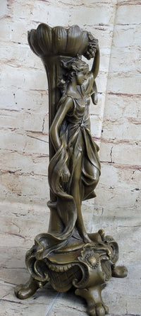 VICTORIAN MYTHOLOGY SEXY WOMAN SOLID BRONZE CANDLESTICK CANDLE HOLDER SALE