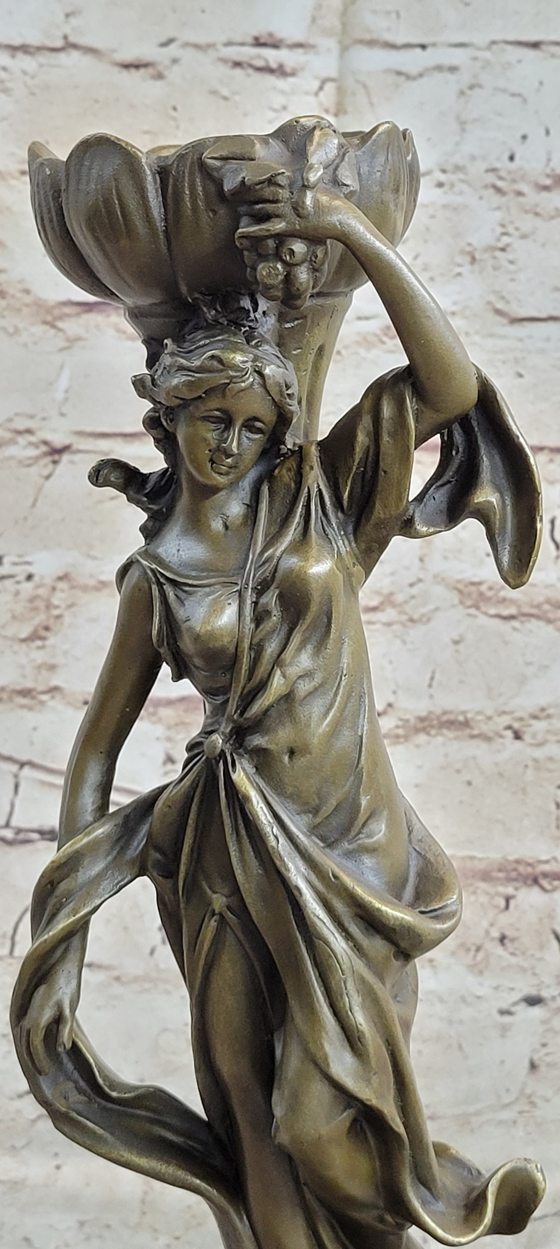 VICTORIAN MYTHOLOGY SEXY WOMAN SOLID BRONZE CANDLESTICK CANDLE HOLDER SALE