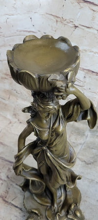 VICTORIAN MYTHOLOGY SEXY WOMAN SOLID BRONZE CANDLESTICK CANDLE HOLDER SALE
