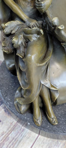 Art Nouveau Business Card Holder Change Container Bronze Sculpture