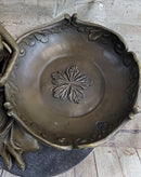 Art Nouveau Business Card Holder Change Container Bronze Sculpture